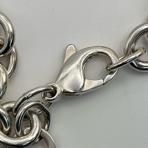 Tiffany & Co. Heart Tag Charm Initials “JSL” - Bracelet 8" Sterling Silver Round - Picture 6 of 16